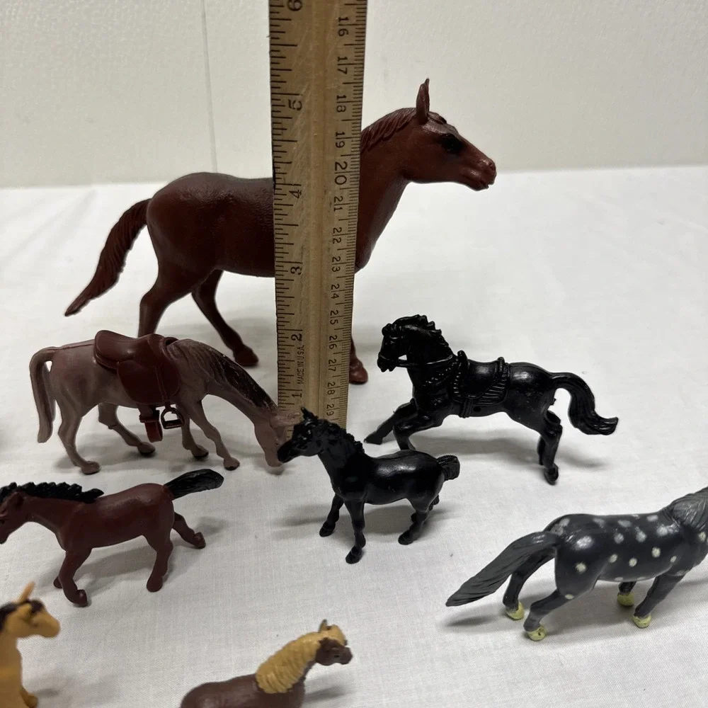 Vintage Miniature Horse Lot of 12 Toy Figures Plastic Resin Schleich Safari
